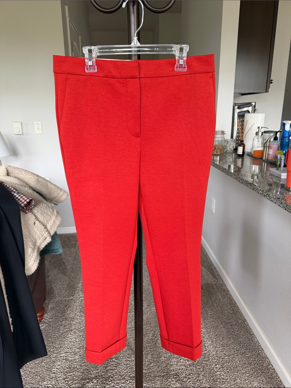 Ann Taylor Vibrant Red Cropped Ponte Pants